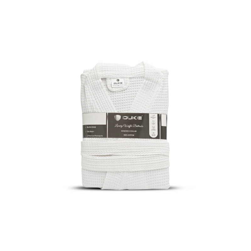 Duke Luxury Waffle Cotton Bathrobe — Hotel & Spa Grade