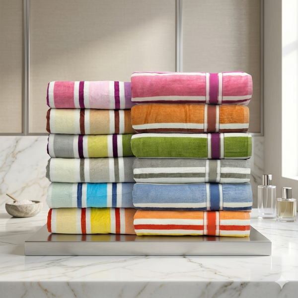 Duke Urban Stripe Cotton Bath Towel