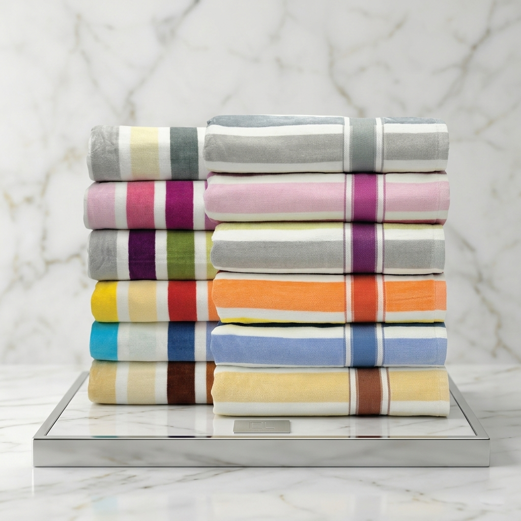 Duke Jewels Stripe Cotton Bath Towel Set, 6 Pieces